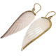 Exquisite Angel Wing Oyster Mother Of Pearl Shell Hand Carving Earrings, 2"