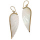 Exquisite Angel Wing Oyster Mother Of Pearl Shell Hand Carving Earrings, 2"