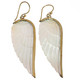 Exquisite Angel Wing Oyster Mother Of Pearl Shell Hand Carving Earrings, 2"