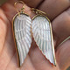 Exquisite Angel Wing Oyster Mother Of Pearl Shell Hand Carving Earrings, 2"