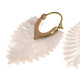 Exquisite White Mother of Pearl Hoop Shell Hand Carving Earrings, 1 1/2"