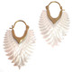 Exquisite White Mother of Pearl Hoop Shell Hand Carving Earrings, 1 1/2"