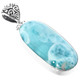 925 Silver Big Blue Larimar Bali Handmade Sterling Pendant, 1 7/8"
