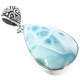 925 Silver Big Blue Larimar Bali Handmade Sterling Pendant, 1 3/4"