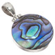 925 Silver New Zealand Paua Abalone Shell Sterling Pendant, 1 3/16"