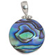925 Silver New Zealand Paua Abalone Shell Sterling Pendant, 1 3/16"