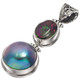 925 Silver Blue Mabe Pearl Purple Mystic Topaz Sterling Silver Pendant, 1 7/8"