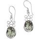 925 Silver Prasiolite Green Amethyst Sterling Filigree Earrings, 1"