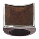 925 Sterling Silver Exotic Sono Wood Sterling Size 6 Ring