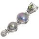 925 Silver Pacific Ocean Cultured Blue Mabe Pearl Peridot Sterling Pendant, 2"