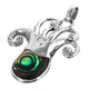 925 Silver Animal Paua Abalone Shell Squid Octopus Sterling Pendant, 1 3/8"