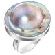 925 Silver Opulent Mabe Blister Pearl In Shell Sterling Us 8 Ring, 7/8"