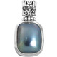 925 Silver Pacific Ocean Cultured Blue Mabe Pearl Filigree Sterling Pendant, 1"