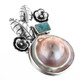 925 Silver Natural Opal Blister Pearl Sterling Pendant, 1 3/4"
