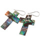 925 Silver Bright Cross Genuine Paua Abalone Shell Sterling Earrings, 1 1/2"