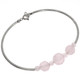 925 Silver Rose Quartz Faceted Gems Bangle Bracelet, 7"