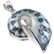 925 Silver Paisley Batik Polish Nautilus Shell In Sterling Pendant, 2"