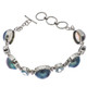 925 Silver Opulent Blue Mabe Pearl Blue Topaz Gemstone Sterling Bracelet