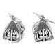 925 Silver Bali Art Scroll Work Teardrop Sterling Earrings, 3/4"