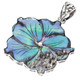 925 Silver Flower New Zealand Paua Abalone Shell Sterling Pendant, 1 5/8"