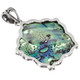 925 Silver Flower New Zealand Paua Abalone Shell Sterling Pendant, 1 5/8"