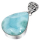 Dominican Republic Blue Larimar 925 Sterling Silver Pendant, 1 1/2