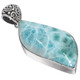 Dominican Republic Blue Larimar 925 Sterling Silver Pendant, 1 7/8