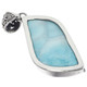 Dominican Republic Blue Larimar 925 Sterling Silver Pendant, 1 7/8