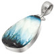 925 Silver Snow White And Blue Glacierite Sterling Pendant, 1 5/8"
