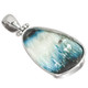 925 Silver Snow White And Blue Glacierite Sterling Pendant, 1 5/8"