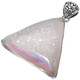 925 Silver Triangle White Opal Titanium Druzy Drusy Sterling Pendant, 1 3/4"