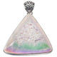 925 Silver Triangle White Opal Titanium Druzy Drusy Sterling Pendant, 1 3/4"