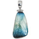 925 Silver Snow White And Blue Glacierite Sterling Pendant, 1 5/8"