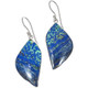 925 Silver Matched Blue Azurite Chrysocolla Sterling Drop Earrings, 7/8"