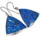 925 Silver Matched Blue Azurite Chrysocolla Sterling Drop Earrings, 7/8"