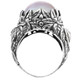 Size 9 Bold Lavender Champagne Mabe Cultured Pearl Leaf Cradle 925 Sterling Silver Ring
