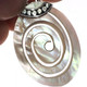 925 Silver White Hand Carving Mother Of Pearl Shell Sterling Pendant,1 5/8"
