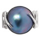 Blue Mabe Cultured Pearl Bali Handmade 925 Sterling Silver Ring