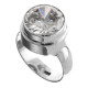 925 Silver Big 4.5ct White Quartz Sterling Sz 6 Ring