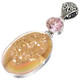 925 Silver Pink Quartz Pink Azalea Titanium Druzy Drusy Pendant, 2 1/4"
