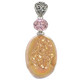 925 Silver Pink Quartz Pink Azalea Titanium Druzy Drusy Pendant, 2 1/4"