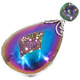 925 Silver Sparkling Mystic Topaz Titanium Druzy Drusy Sterling Pendant, 2 5/8"