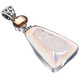 925 Silver White Opal Titanium Agate Druzy Blue Topaz Sterling Pendant, 2 1/8"
