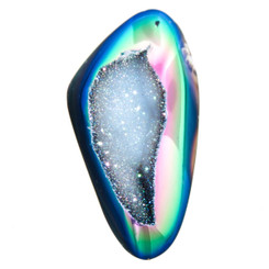 Opal Titanium Agate Druzy Drusy 45x23mm Cabochon US Made, 1 3/4"