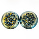 Round Top Notch Lemon Blue Titanium Agate Druzy Drusy 12x12 Cabochon, 1/2"
