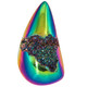 Freeform Rainbow Titanium Agate Druzy Drusy 35x20mm Cabochon US Made, 1 3/8"