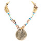 925 Silver Opulent Jasper Pendant Lemon Quartz Pearls Gem Chips Necklace, 18"
