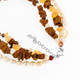 Red Aventurine Pendant Gemstone & Pearl Silver Necklace, 1 3/4"