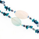925 Silver Turquoise Lapiz Gemstone Long Necklace, 35"