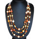 925 Silver Sale Yellow Aventurine Crystal Carnelian Sterling Art Necklace, ! 28"